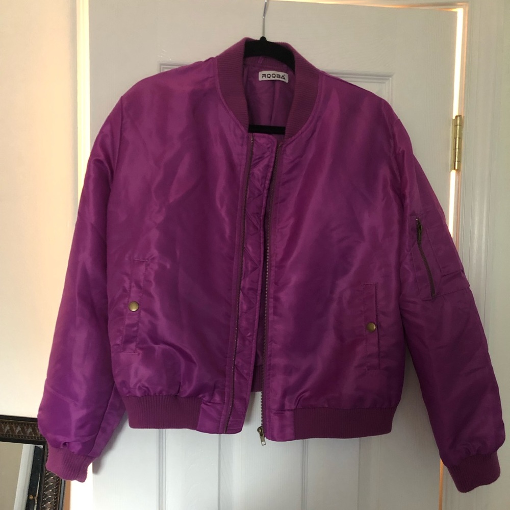 Cute Purple Bomber Jacket Size L